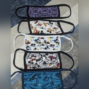 New Disney Adult Face Mask Set - Multi-Color Size Large (Average Size For Adults